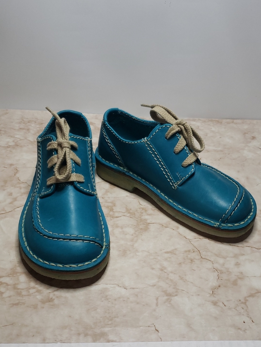 Duckfeet Teal  Blue Leather Lace-Up Shoes